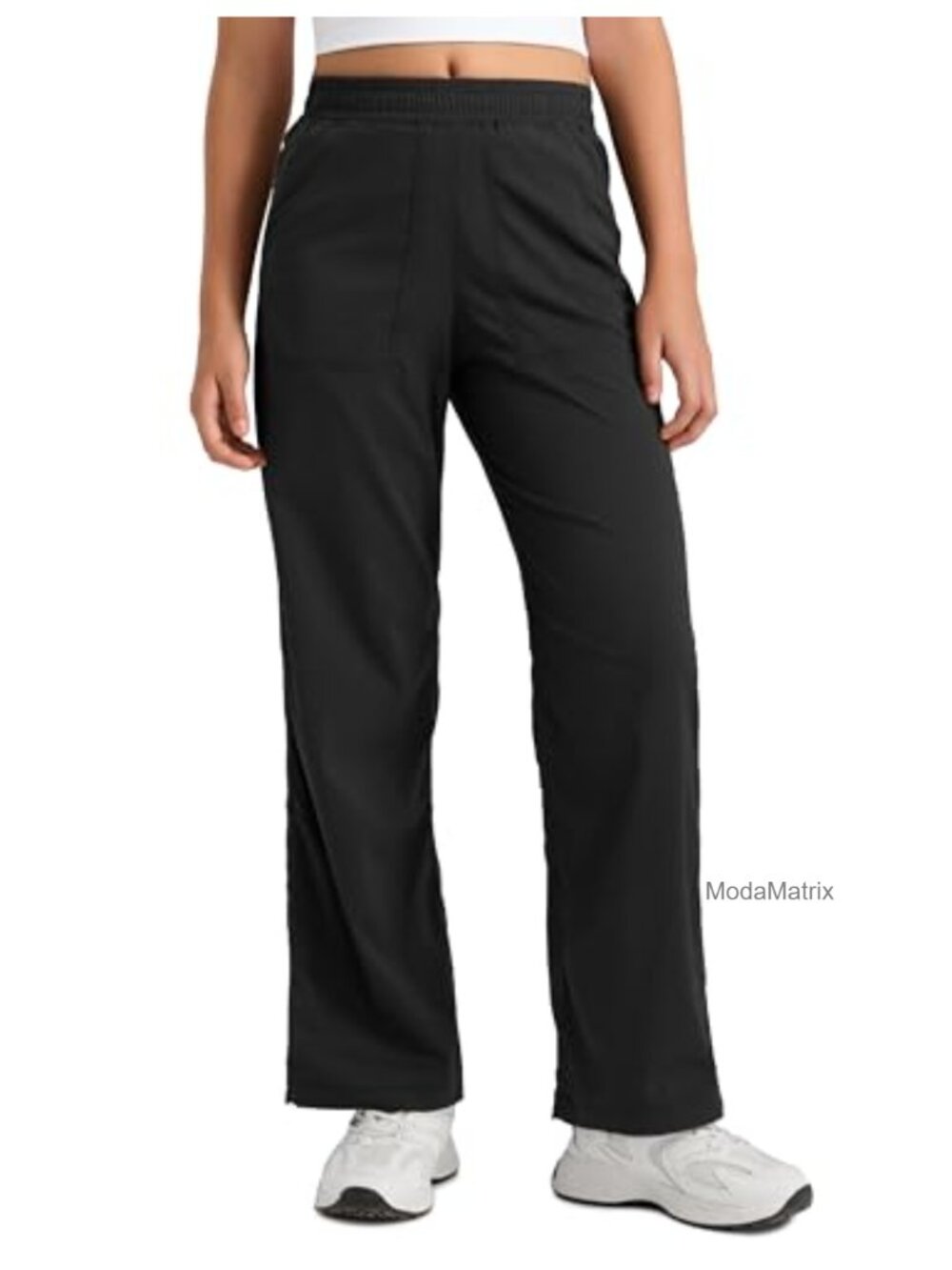 Girls Lightweight Straight Leg Sweatpants Elastic Waist Yoga Pants